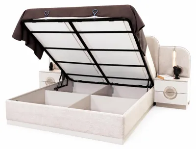 Immagine prodotto di Set da camera da letto moderno: letto, 2 comodini, armadio, toeletta