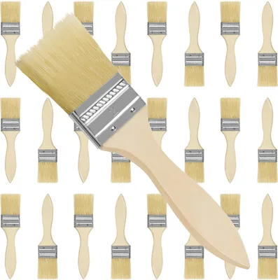 Produktbild von Kurtzy 24x Pinsel Set mit Malerpinsel Flachpinsel breit - Pinselset 24 Stück - Lasurpinsel mit glattem Holzgriff - 5cm breite Lackpinsel - Maler