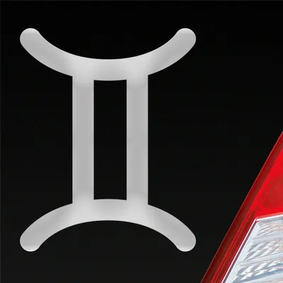 Produktbild von Auto Aufkleber Gemini Zwilling Sternzeichen Sterne Horoskop 8x10 cm Silber Sticker Heckscheibenaufkleber