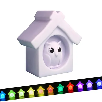 Immagine prodotto di Luce notturna a LED per bambini con telecomando | Gufo | Crazy Safety | EN IEC 55015