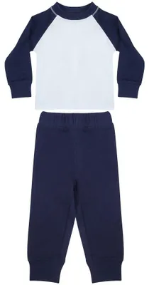 Image de Larkwood - Pyjama pour enfants, manches longues LT5260 (92) (bleu marine/blanc)