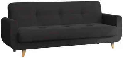 Obrázek produktu pro ANMIL Sofa Niki, rozměry 214 × 94 × 89 cm, barva černá, potahová látka Monoloth. Rozkládací pohovka s úložným prostorem