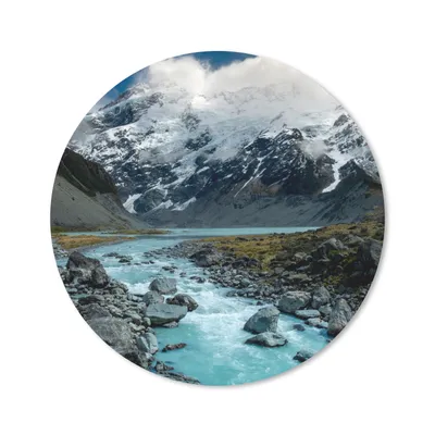 Produktbild von MuchoWow® Mauspad Mousepad Neuseeland - Fluss - Berg 40x40 cm - Mousepads - Maus Mat - Pad - Mausunterlage - Schreibtisch Accessoires
