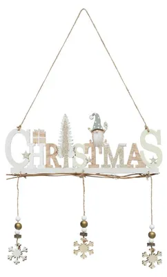 Produktbild von Weihnachtszwerg aus Holz zum Aufhängen, Länge 29 cm