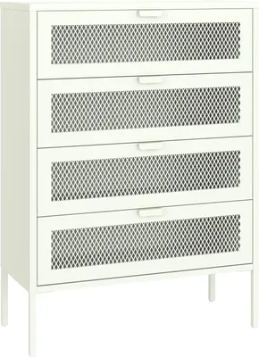 Image de Meuble à chaussures 4 portes en métal blanc EMMA