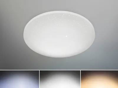 Produktbild von LED Deckenleuchte dimmbar mit Fernbedienung & Sternenhimmel Badezimmerlampe IP44