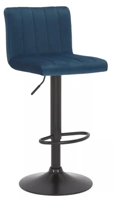 Productafbeelding van And Outdoor Match barkruk - fluweelblauw - zithoogte 62-83 cm - met rugleuning - in hoogte verstelbaar - set van 1 - ergonomisch - barkrukken - keuken