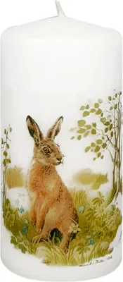 Produktbild von Stumpenkerze "Hase" 140 x Ø 70 mm, 1 Stück