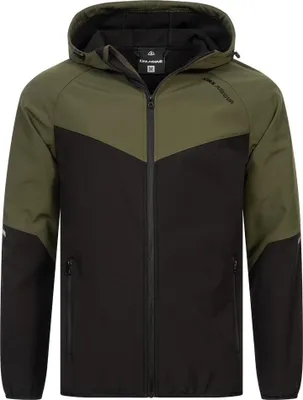 Produktbild von L KJ-132|KIRKJUBØUR® "Njordr" Herren SOFTSHELLjacke 10.000 mm Wassersäule grün/schwarz