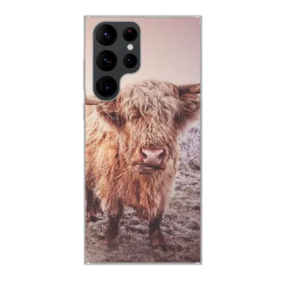 Produktbild von MuchoWow® Handyhülle Schutzhülle Hülle für Samsung Galaxy S22 Ultra Schottische Hochlandbewohner - Licht - Himmel - Natur Silikon Softcase Handy Hülle - Abbildung