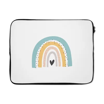 Produktbild von MuchoWow® Laptop Hülle 15 Zoll Regenbogen - Mädchen - Jungen - Herz - Pastell Laptoptasche - Laptoptasche - Sleeve - Rundum-Schutz