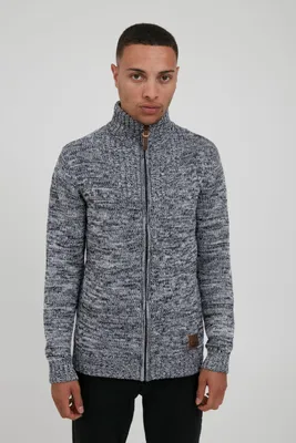 Produktbild von SOLID SDPomeroy Herren Strickjacke Cardigan Grobstrick Pullover mit Stehkragen Reißverschluss 100% Baumwolle Regular fit