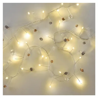 Obrázok produktu pre LED girlanda - kamienky, 1,2 m, 3x AA, vnútorné, teplá biela, časovač