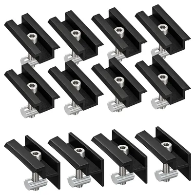 Produktbild von Befestigungsklemmenset schwarz für 5 Solarmodule