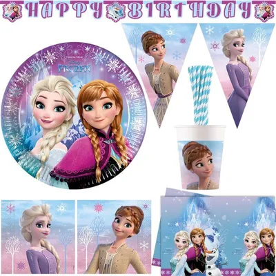 Produktbild von XL Partyset Disney Die Eiskönigin 2 Nordlichter Kindergeburtstag Party Deko Set Geburtstag