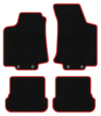 Obrázek produktu pro Velurové autokoberce pro: Volkswagen Golf IV 1998-2002 (kabriolet) – sada 4 ks, černo-červené, na míru – Wielganizator CARLUX