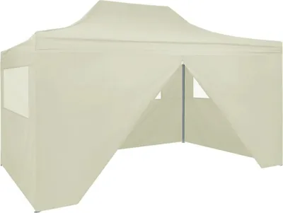 Obrázek produktu pro Profesionální skládací party stan 4 bočnice 3x4 m ocel krémový, 48894 HangarStore.cz