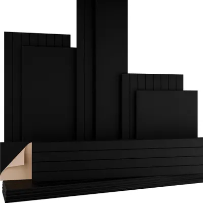 Produktbild von AKUSTIKO Akustikpaneele Selbstklebend 240x30cm - 3 Stück Schwarz Akustik Wandpaneele Schallschutz & Raumakustik Panels Filz 9mm Hexim Decken- & Wandverkleidung Raum Akustiklösung 2.16m²)