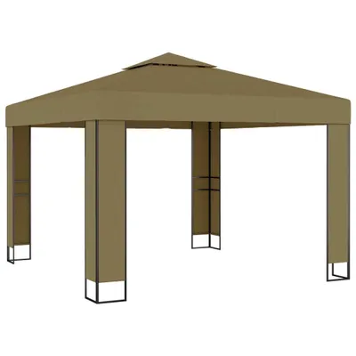 Produktbild von vidaXL Pavillon mit Doppeldach 3x3x2,7 m Taupe 180 g/m²
