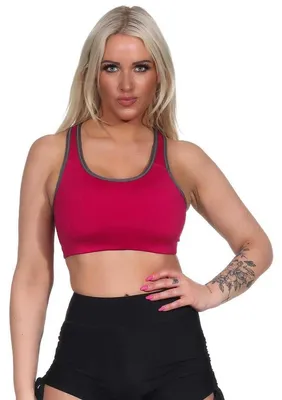 Produktbild von Damen Sport-BH ohne Bügel in 5 Farben, Mittlere Stützkraft Purpur M