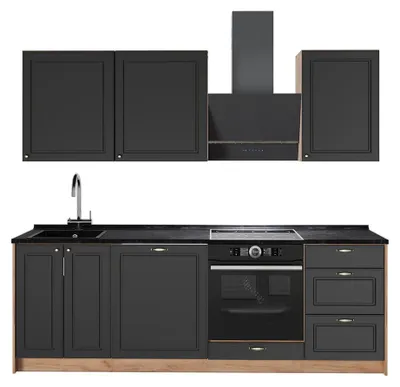 Obrázok produktu pre Kuchynka Vicco Fame-Line Antracitovo-zlatý vidiecky dom/Dub Goldkraft 230 cm, AP Antracit, Model 63974
