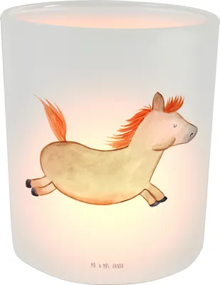 Produktbild von Mr. & Mrs. Panda Kerzenhalter Pferd Springen - Transparent - Geschenk, Garten Windlicht, Glas, Bauernhof, Pferde, Reiten, Pony, Teelichthalter, Pferdestall, Stall