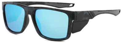 Image de VeyRey Lunettes de soleil sportives Libish monture noire verres bleus Universelles