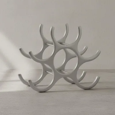 Produktbild von Platzsparendes Aluminium Weinregal für 6 Flaschen, Elegantes Design. 29x14x24 cm | Kadima Design