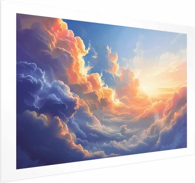 Produktbild von Posterpapier Poster - Sunset Over a Cloudy Sea: A Wonderful Symphony of Colors 90x60 cm Muster b-H-10028-ao-a