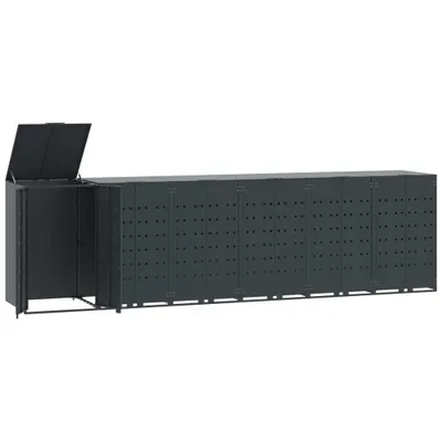 Produktbild von vidaXL Mülltonnenbox für 6 Tonnen Anthrazit 414x79x117 cm Stahl