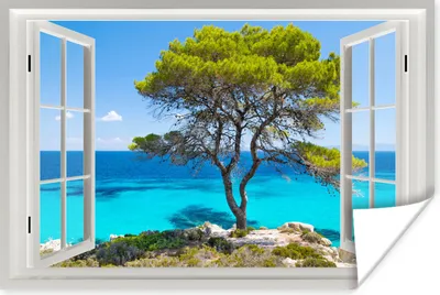 Produktbild von MuchoWow® Poster Aussicht - Wasser - Baum 60x40 cm - Schlafzimmerdekoration
