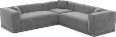 Produktbild von Samtstoff Ecksofa Diora Dunkelgrau