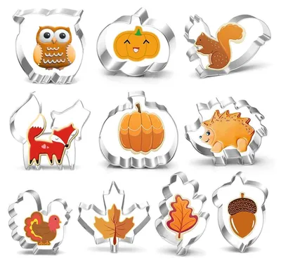 Image de Bluelves Automne Set d'emporte-pièces citrouille gland 10 pièces
