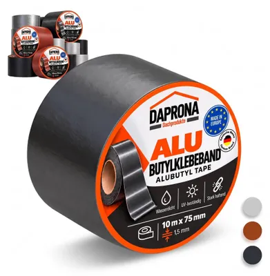 Produktbild von DAPRONA Butylband Panzertape wasserfest 10m x 75mm Schwarz