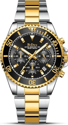 Produktbild von Uhren Herren Chronographen Edelstahl Wasserdicht Armbanduhr Herren Quarz Uhren mit Datum Business Casual Uhr für Männer