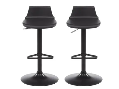 Produktbild von Barhocker 2er-Set höhenverstellbar - Polypropylen - Schwarz - CALAS