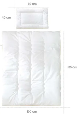 Immagine prodotto di roba letto trapuntato per bambini, set per bambini per tutto l'anno (ticking), bianco, coperta 100 x 135 cm e cuscino 40 x 60 cm