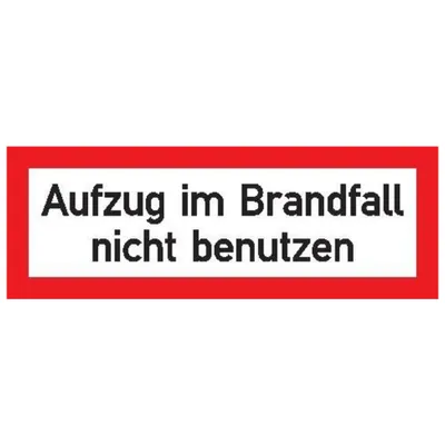 Zdjęcie produktu dla SafetyMarking® Brandschutzschild   - Aufzug im Brandfall nicht benutzen