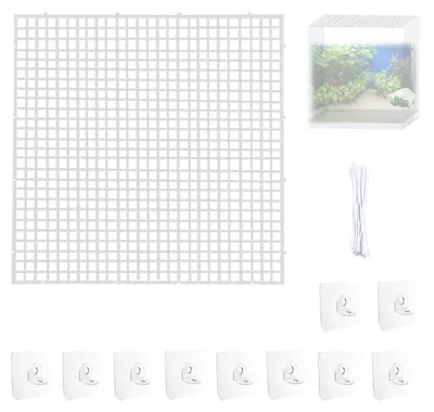 Aquarium-Abdecknetz 30x30 cm, 4er-Set, Kunststoff-Gitter, Anti-Sprung