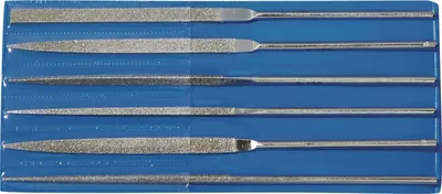 Image de Jeu de limes à aiguilles diamantées, longueur 140 mm, 6 pièces, D 126