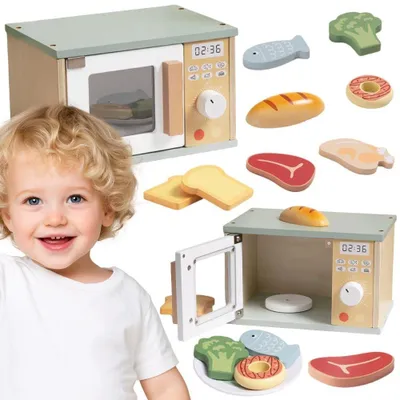 Productafbeelding van Tooky speelgoed houten magnetronvoedselset