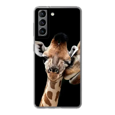 Produktbild von MuchoWow® Handyhülle Schutzhülle Hülle für Samsung Galaxy S21 Giraffe - Tiere - Schwarz - Porträt - Tiere Silikon Softcase Handy Hülle - Softcase