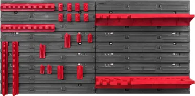 Obrázek produktu pro Nástěnný regál 78x39 cm Držáky na nářadí, velkoobjemový regál Vizuální úložné boxy, extra silné nástěnné panely, rozšiřitelný regál, dílenský regál Dílenský nástěnný regál bez šroubů