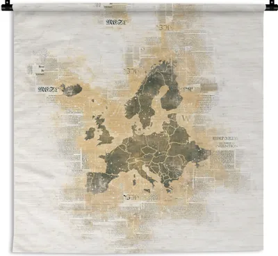 Produktbild von MuchoWow® Wandteppich Wandbehang Europa Karte - Vintage - Papier 150x150 cm Tapisserie Dekoration Wandtuch - Wohnaccessoires - Modernes