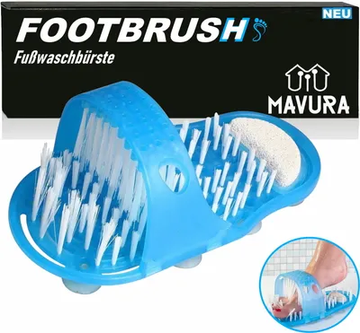 Produktbild von FOOTBRUSH Kartáč na mytí nohou Sprchový kartáč na nohy Exfoliační masáž Čistící pemza na nohy