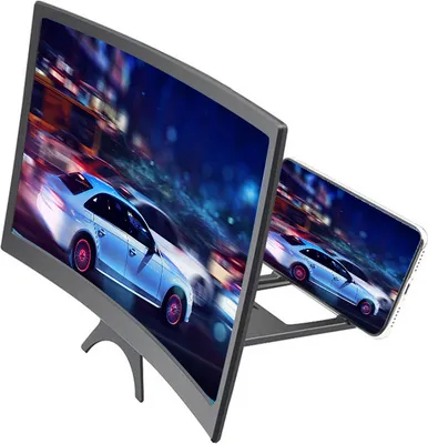 Produktbild von 3D Telefon Bildschirm 12 Zoll HD Vergrößerung Video Verstärker Tragbare mobile gebogene Linsen schwarz