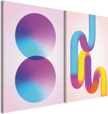Produktbild von murando - Handart Bilder Set Abstrakte Geometrie Kunstdruck 80x60cm 2 Teilig je 40x60cm Collage 2er Vlies mit Acrylgel Beschichtet Wandbilder Wohnzimmer Dekoration - Wohnaccessoires a-A-10564-b-a