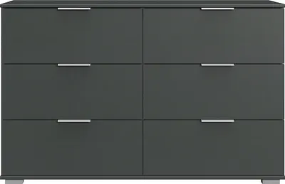 Produktbild von Schlafzimmer Kommode mit 6 Schubladen in graphit ELSTRA-43, B/H/T ca. 130/83/41 cm