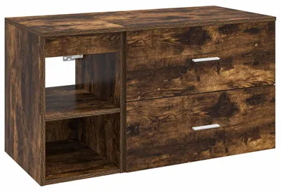 Immagine prodotto di Set di mobili da bagno, 2 pezzi, rovere affumicato, legno composito