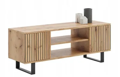 Image de Armoire TV Lowboard Armoire basse Armoire TV Commode Salon Loft 155 cm Lamelles
